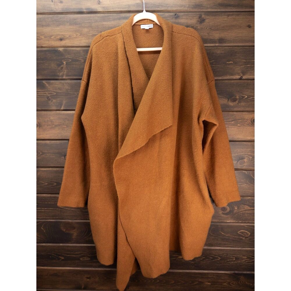 Baltic Born Ellison Lapel Cardigan Camel Brown 2XL/3XL Draped Open Front